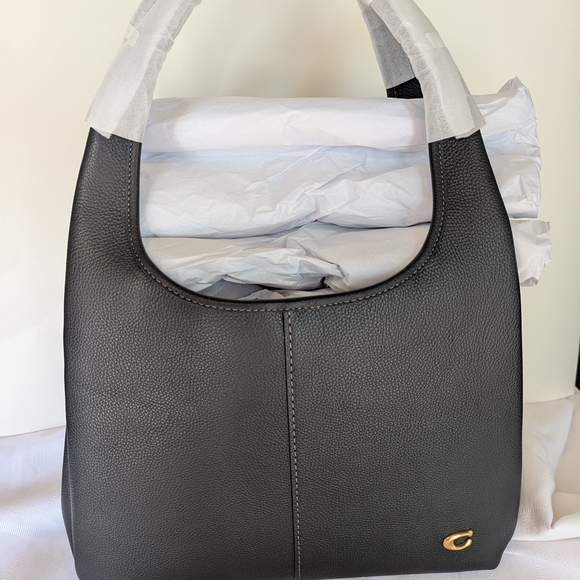 Coach Lana Bag, New Black Leather Large Shoulder Bag - Picture 1 of 7